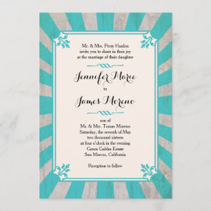 Carnival Steampunk Turquoise Wedding bjudande Inbjudningar