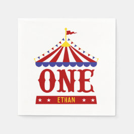 Carnival Tema Anpassningsbar Första Födelsedagsfes Pappersservett