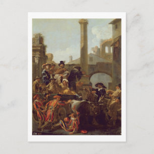 Carnival Time in Rom, 1653 (oil on canvas) Vykort