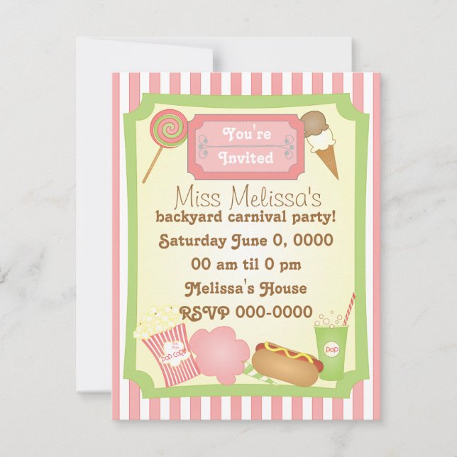Carnival Treats Inbjudningar (Framsida)