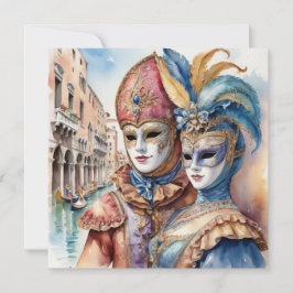 Carnival vid Venedig-Italien Venetian Mask Julkort