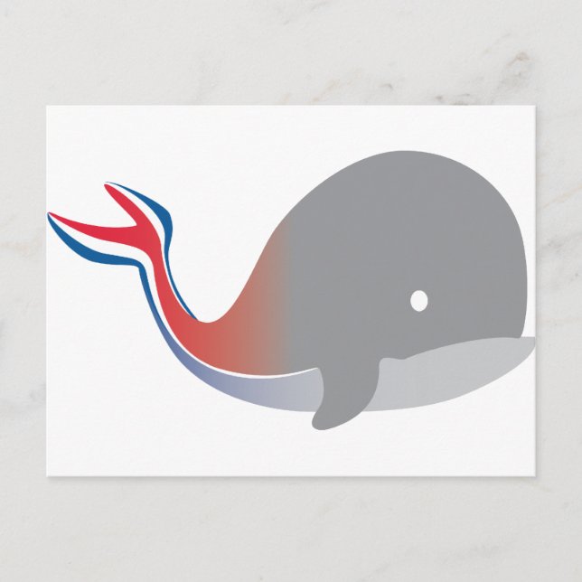 Carnival Whale Svan Tecknad Cruise Vykort (Framsida)