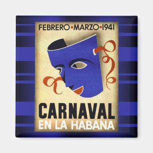 Carnivale i den Havana vintagemagneten 1941 Magnet