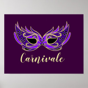 Carnivale slogan Royal lila maskerad  Poster