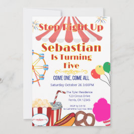 Carnivalfest Invitation med Tält och Snacks Inbjudningar