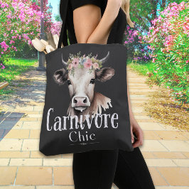 Carnivar Chic Cute Pastel Blommigt Cow Tygkasse