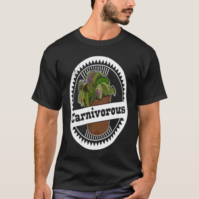 Carnivora carnivorous plants gardeners hobby garde t shirt (Framsida)