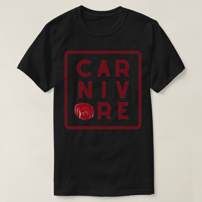 CARNIVORE Diet Text med juicestek för Kött Eate T Shirt (Design framsida)