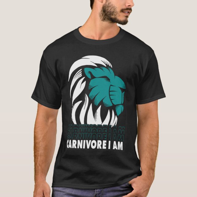 Carnivore I Am Lion Meat  Carnivore Diet T Shirt (Framsida)