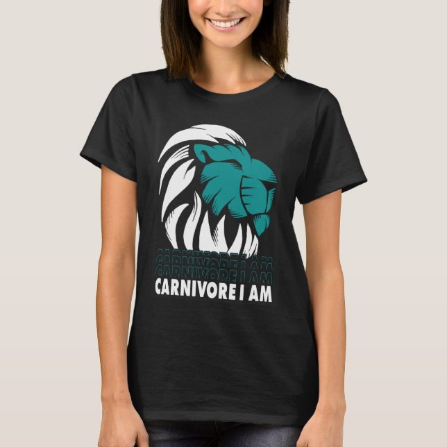 Carnivore I Am Lion Meat  Carnivore Diet T Shirt (Framsida)