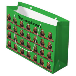 carnivore lion Christmas holiday gift bag