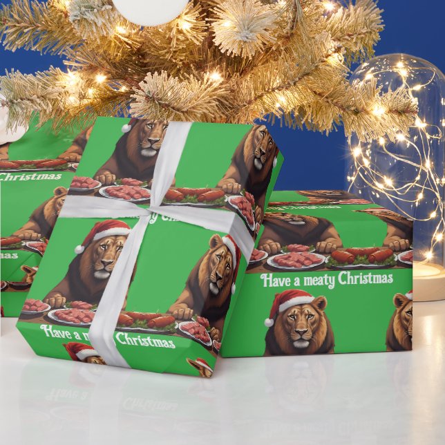 carnivore lion Christmas holiday Wrapping Paper Presentpapper (Helgdagar)