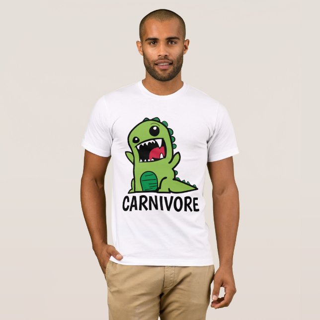 CARNIVORE T-shirts, lustigt DINOSAUR Tröja (Hel framsida)