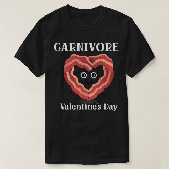 Carnivore Valentines day Gift Bacon Heart Carnivor T Shirt (Design framsida)