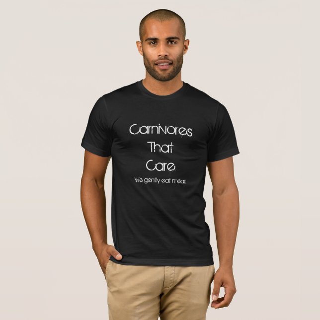 Carnivores som att bry sig tee shirt (Hel framsida)