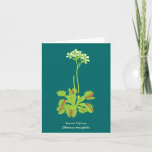 Carnivorous Plant Blommigt Art Kort