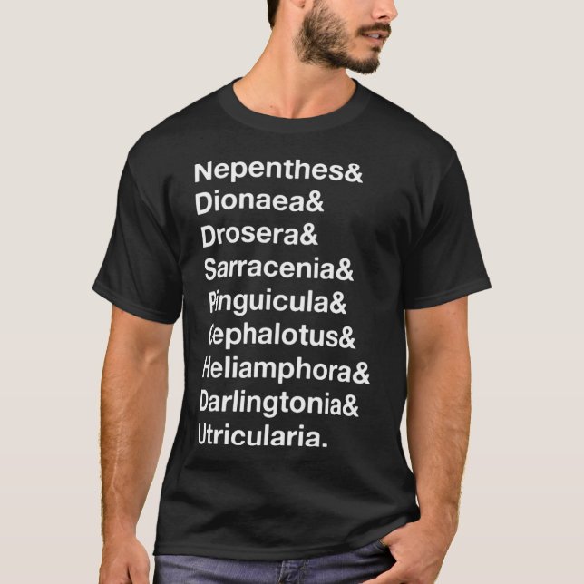 Carnivorous Plant List Shirt with Dionaea & Nepent T (Framsida)