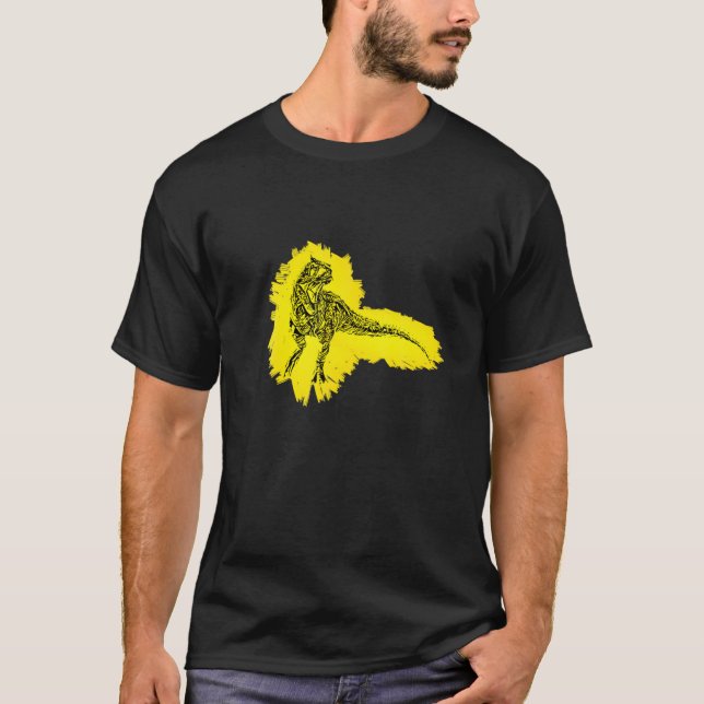 Carnotaurus Dinosaur Motif Prehiv Predator De T Shirt (Framsida)