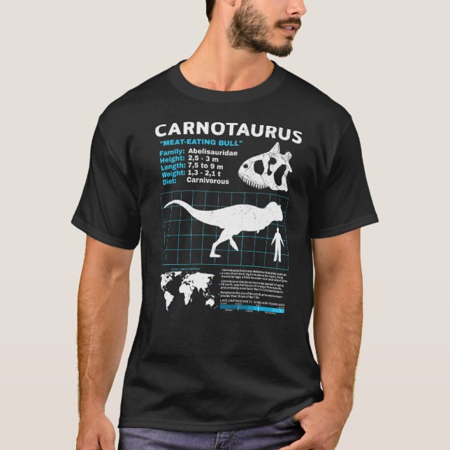 Carnotaurus fact lakan Dinosaur Facts Premium T Shirt (Framsida)