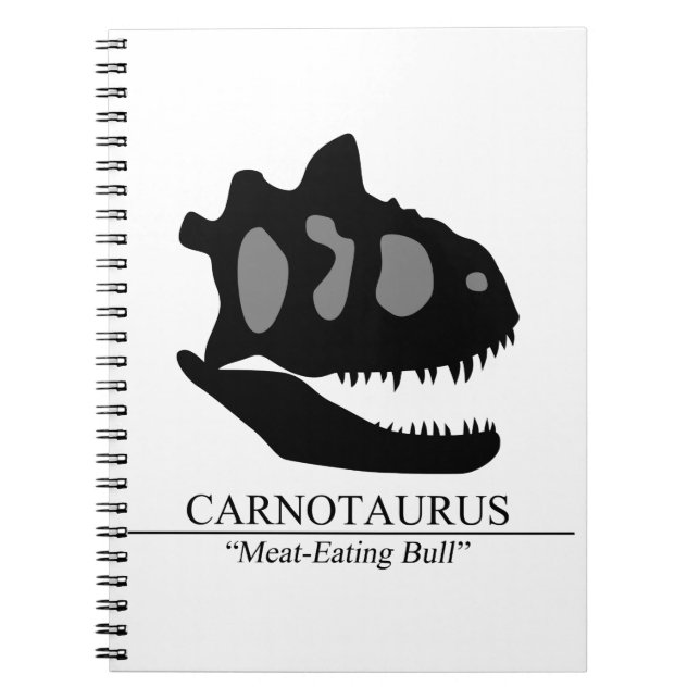 Carnotaurus Skull Anteckningsbok Med Spiral (Framsidan)