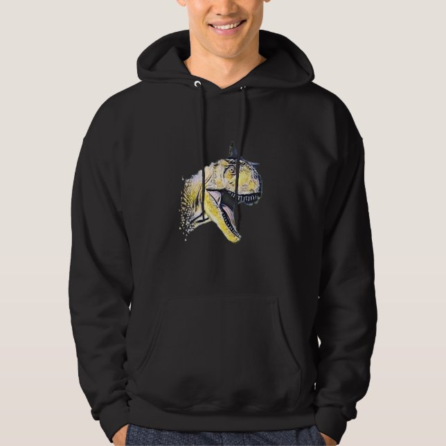 Carnotaurus Skull Dinosaur Motif Prehistorisk Pred Hoodie (Framsida)