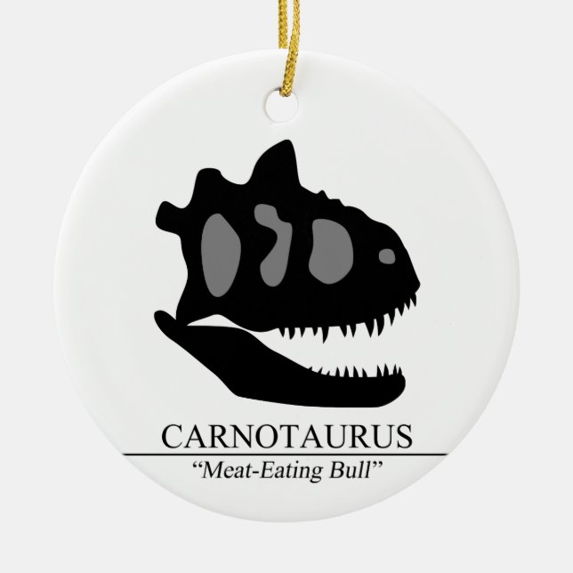 Carnotaurus Skull Julgransprydnad Keramik (Framsidan)