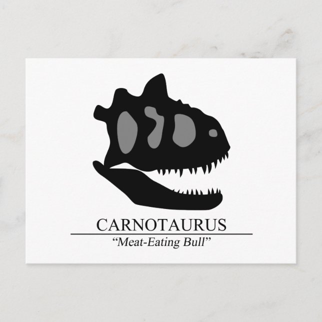 Carnotaurus Skull Vykort (Framsida)