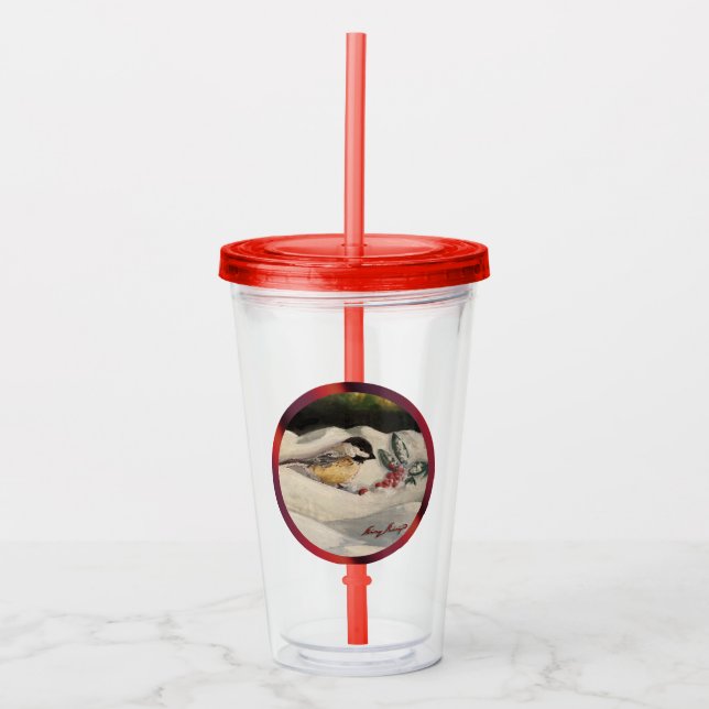 Carol Chick-a-Dee med Mistel  Take Away Mugg (Framsida)
