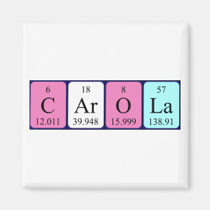 Carola periodiskt bord namn magnet