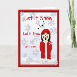 Caroler Girl-jul Låt det snöa Hälsning Helgkort
