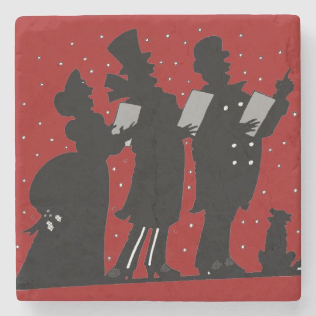 Carolers i Silhouette-jul Underlägg Sten (Framsidan)