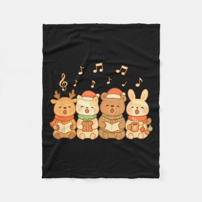 Carolers Kids Boys Girls Christmas Carolers  Fleecefilt (Framsidan)