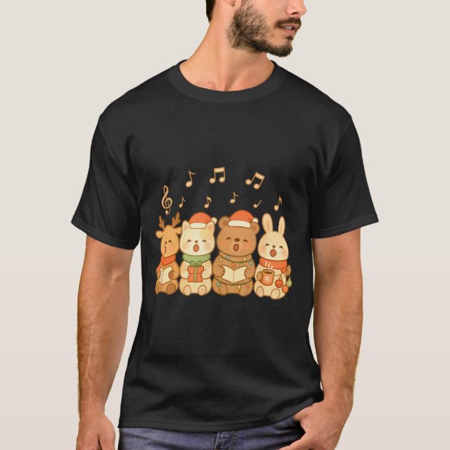 Carolers Kids Boys Girls Christmas Carolers  T Shirt (Framsida)