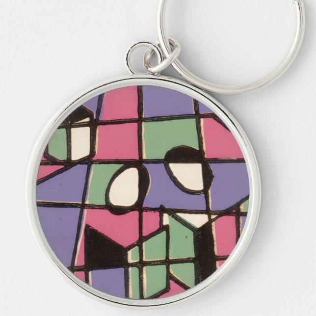 Carolers Rund Silverfärgad Nyckelring (Framsidan)