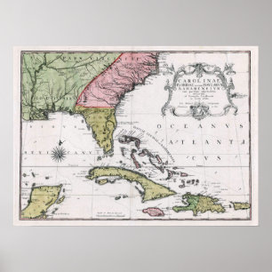 Carolina 1755 och Florida och de bahamanska öarna Poster