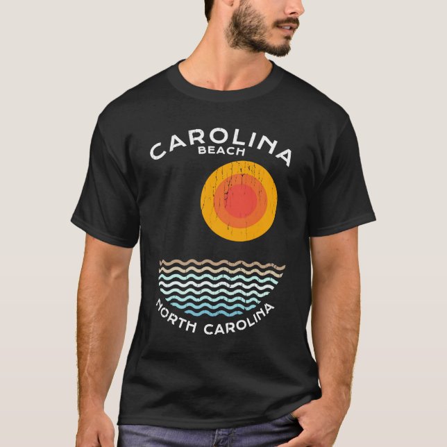 Carolina Beach NC Summertime Vacationing Squiggly  T Shirt (Framsida)