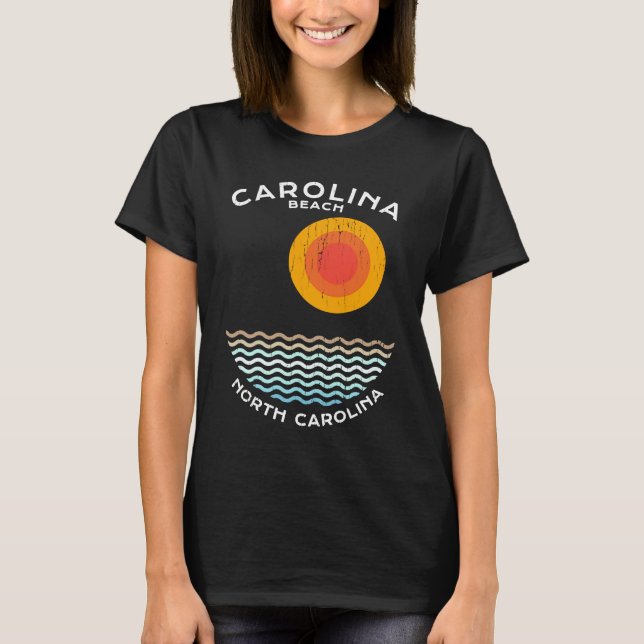 Carolina Beach NC Summertime Vacationing Squiggly  T Shirt (Framsida)