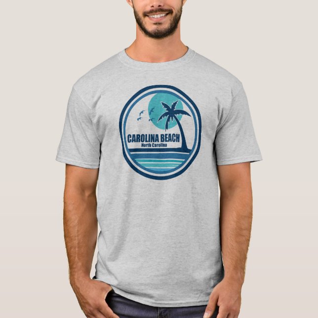 Carolina Beach North Carolina Handflatan Träd Bird T Shirt (Framsida)