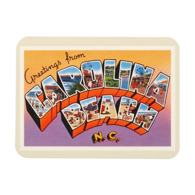 Carolina Beach North Carolina NC Vintage Postcard- Magnet (Horisontell)