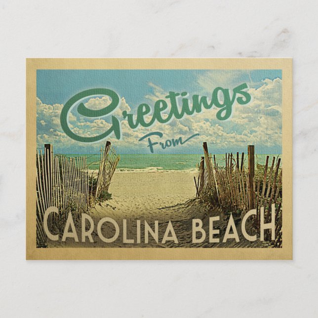 Carolina Beach Postcard Vintage resor Vykort (Framsida)