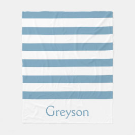 Carolina blått och vit görar randig personlig fleecefilt