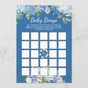 Carolina Bloom Baby Shower Bingo Game Inbjudningar
