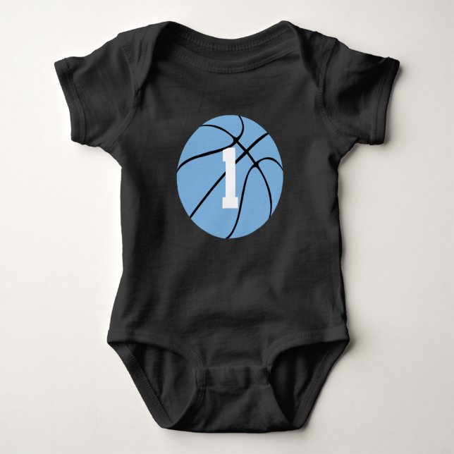 Carolina Blue Basketball Jersey Number Baby T Shirt (Framsida)