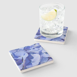 Carolina Blue Hydrangeas Limestone Stone Underlägg