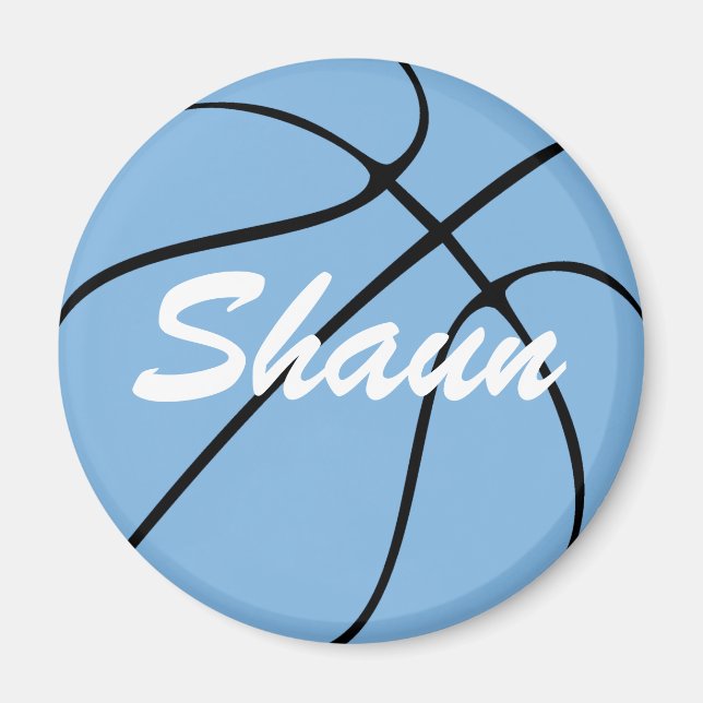 Carolina Blue/Light Blue Basketball Anpassningsbar Magnet (Framsidan)