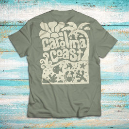 Carolina Coast Beach Vintage Retro Palmkvist Hav T Shirt
