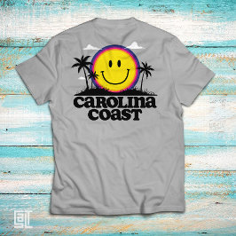 Carolina Coast Smiley Tropisk Glad Smiley Ansikte T Shirt