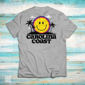 Carolina Coast Smiley Tropisk Glad Smiley Ansikte T Shirt
