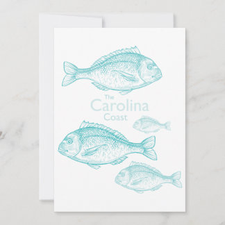 Carolina Coast Vintage Turkos Saltvattenfisk Inbjudningar