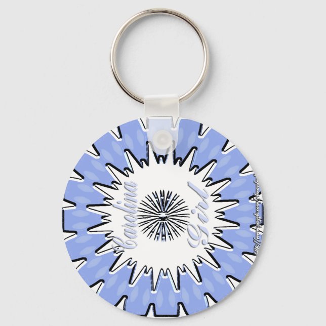 Carolina Girl Blue & White Kaleidoscope Nyckelring (Framsida)